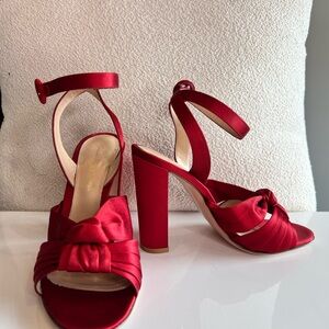 Gianvito Rossi Loren Raso Scarlet Satin Heels